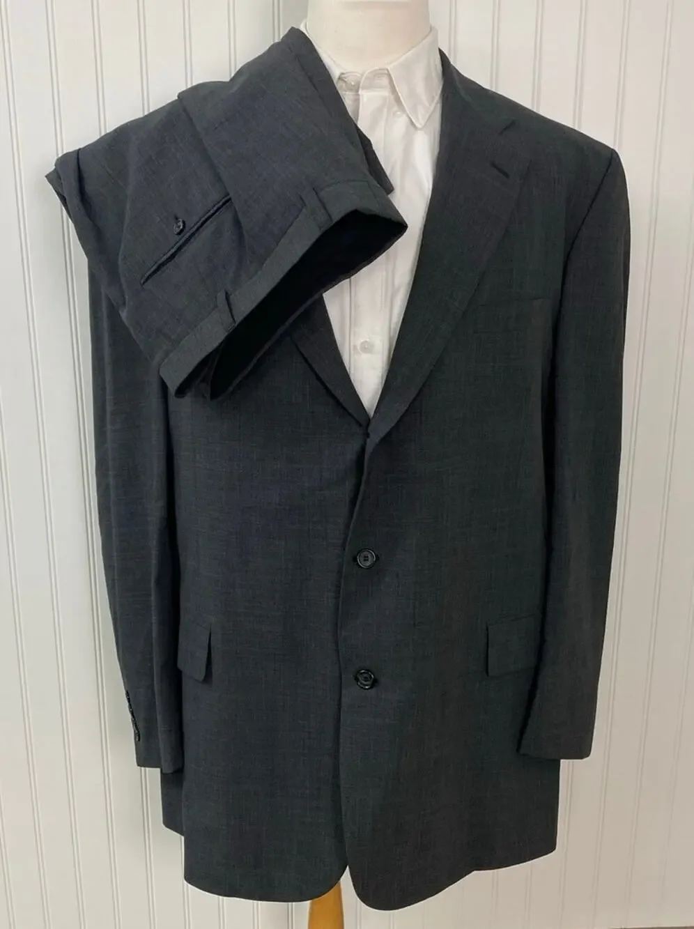 VTG Brooks Brothers Brookscool 2-piece 3-button wool pleated suit 50XL
