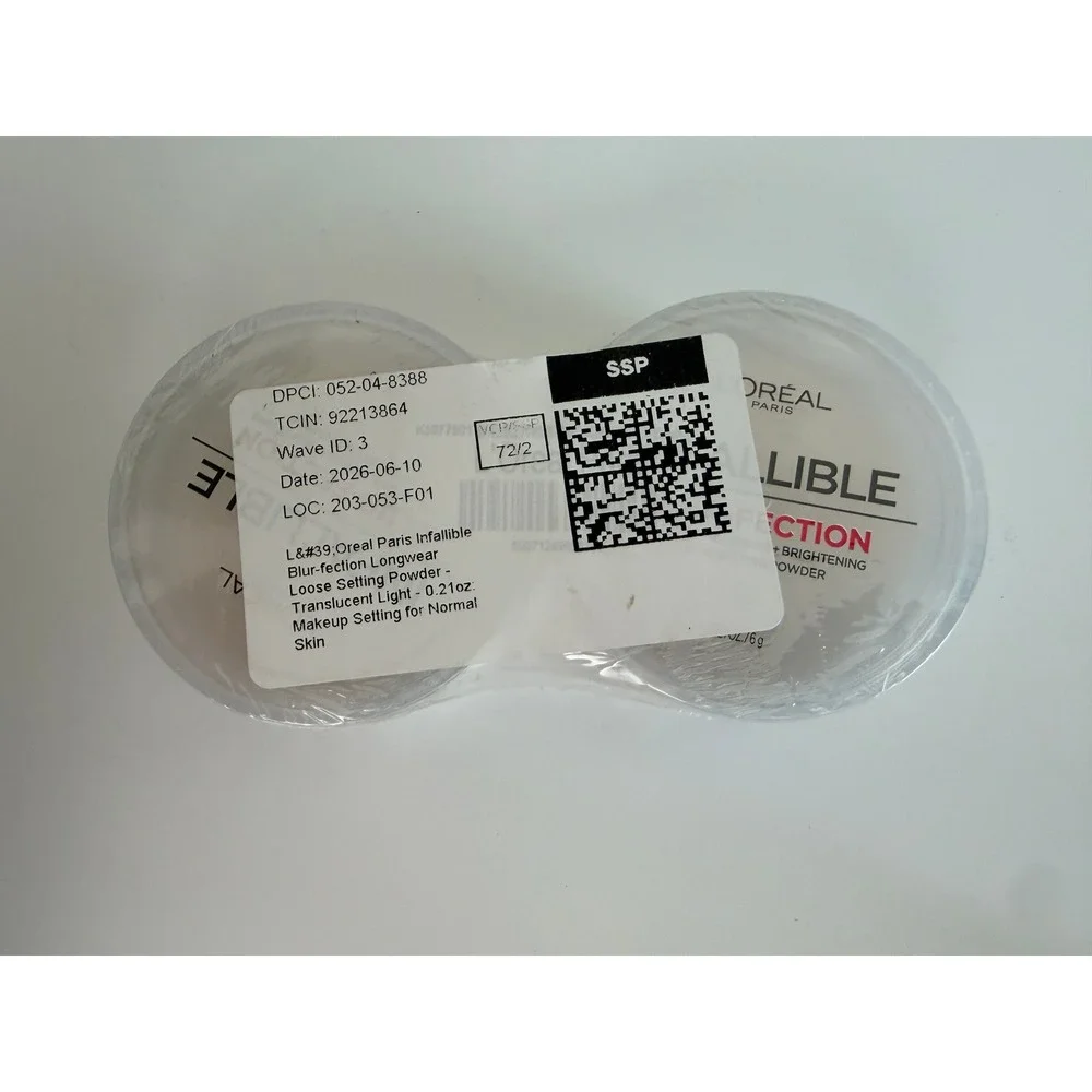 L'Oreal Infallible Blur-fection Setting Powder Women 0.21oz Translucent 2pk NWT