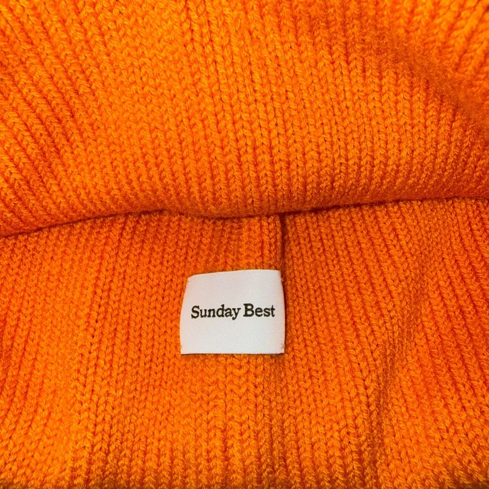 Sunday Best Beanie‎ Women One Size Orange Excellent Ribbed Knit Wool Blend Hat
