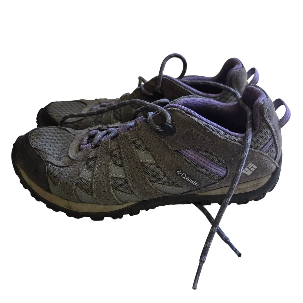 Columbia Redmond Hiking Shoes Grey Purple Trail Sneakers BL3948-053 Size 8.5
