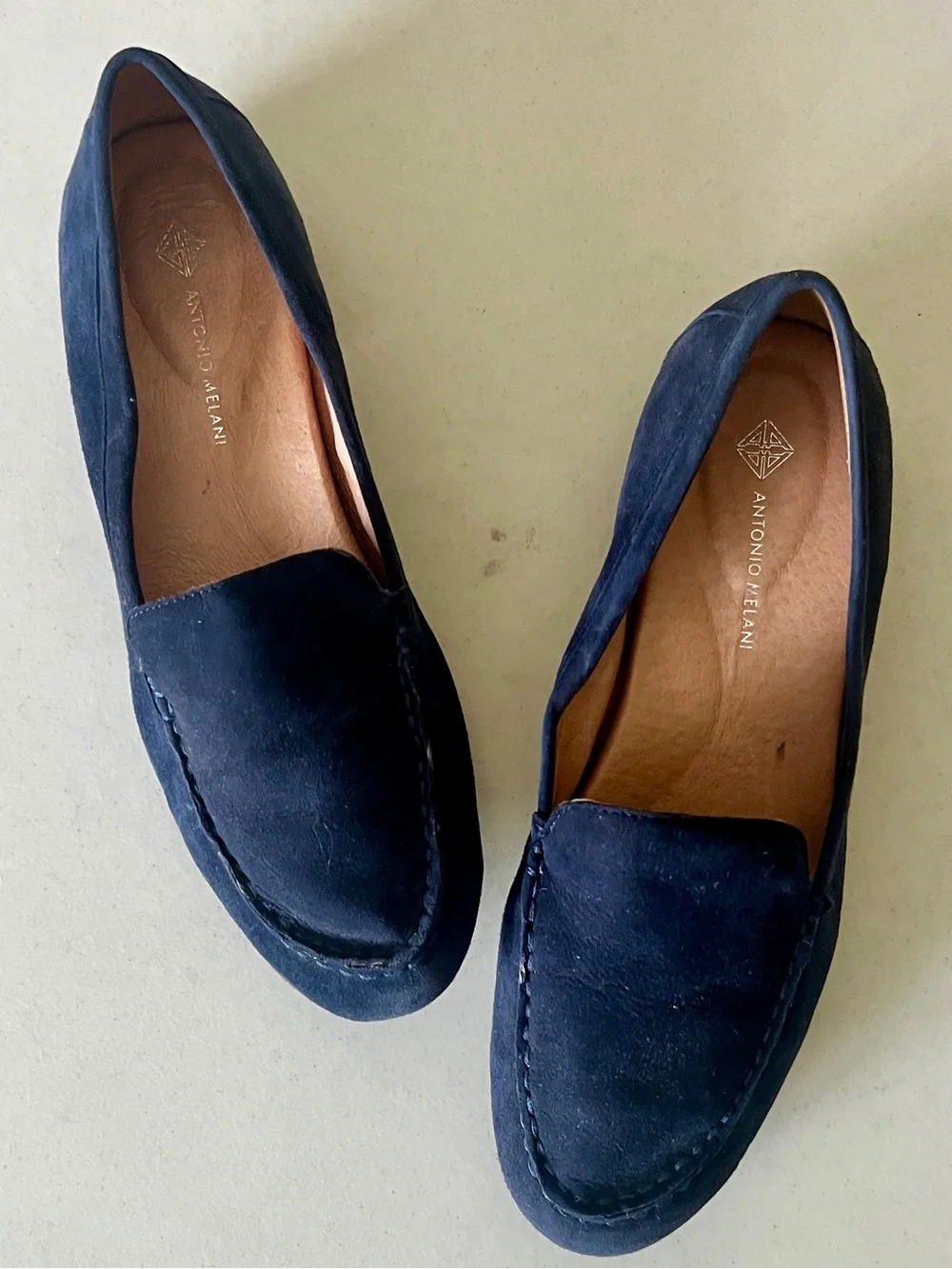 Antonio Melani Navy Blue Suede Loafers