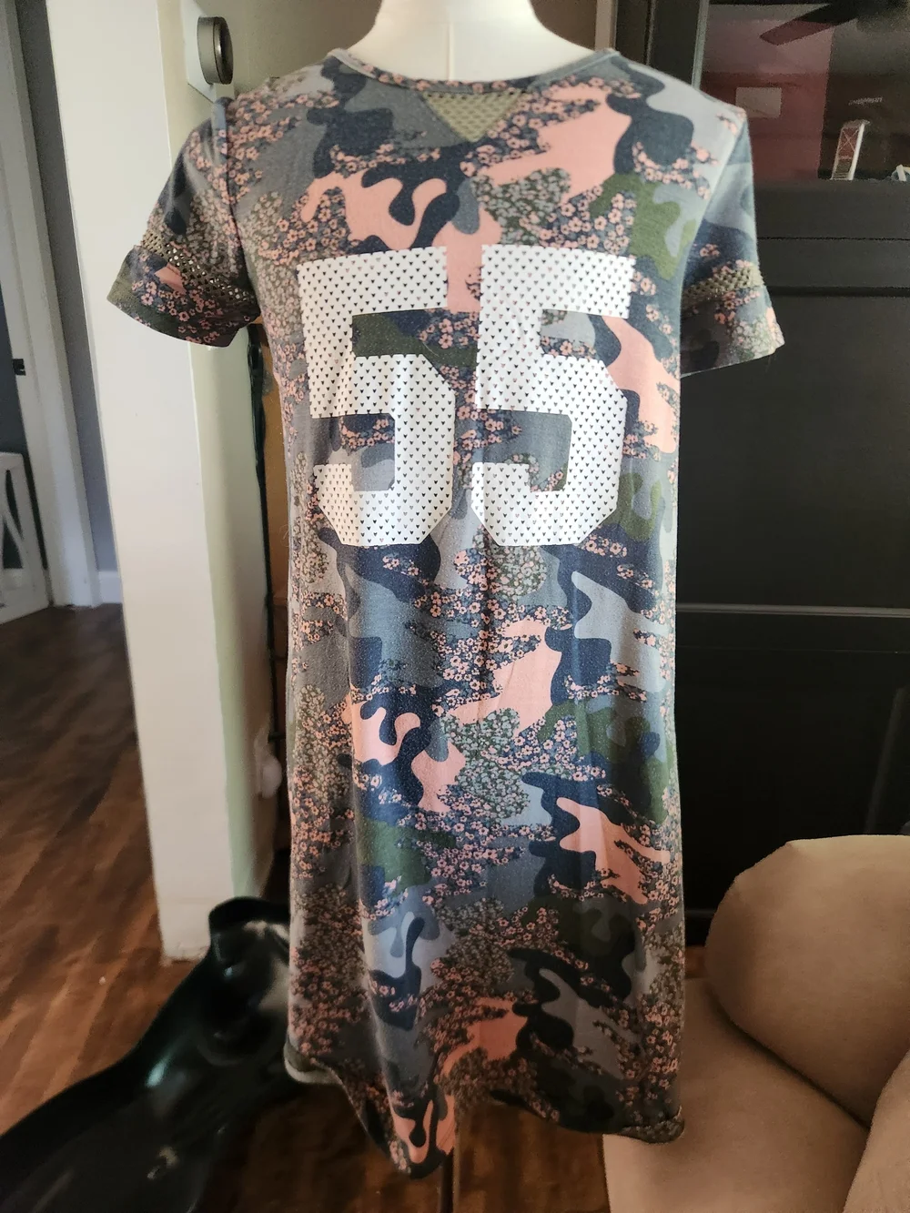 art class Girls' Camo Print T-Shirt Dress with White 55 Graphic