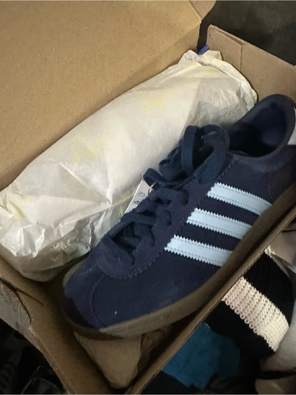 adidas Blue Box with White Trefoil Logo