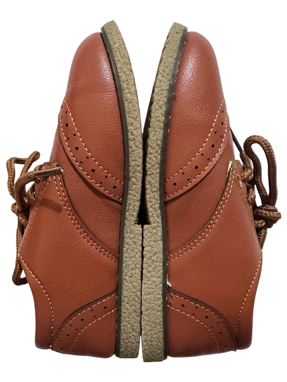 MECKIOR Toddler Boy Girl Brown Dress Wingtip Oxford PU Leather Shoes Size 11