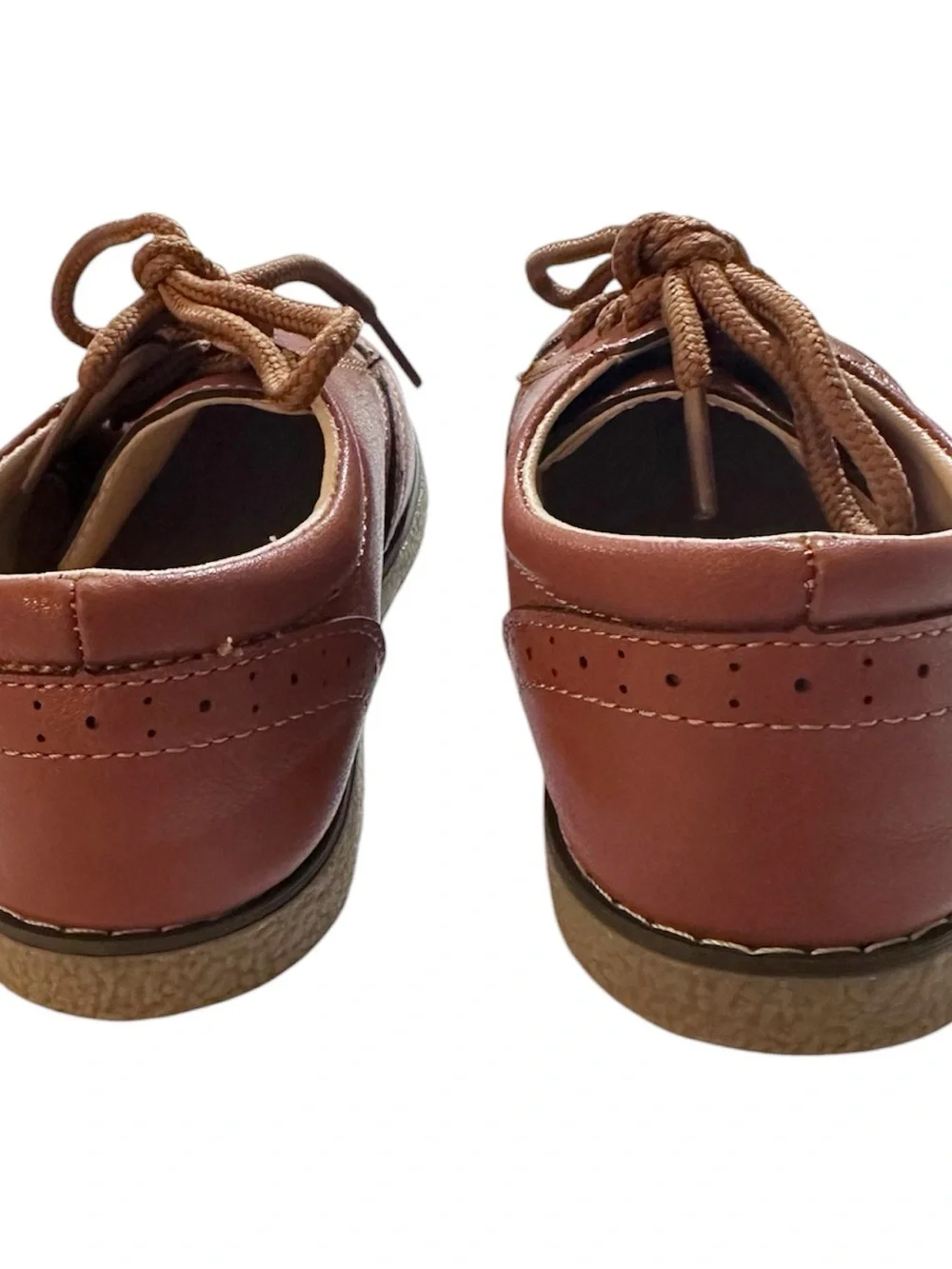 MECKIOR Toddler Boy Girl Brown Dress Wingtip Oxford PU Leather Shoes Size 11