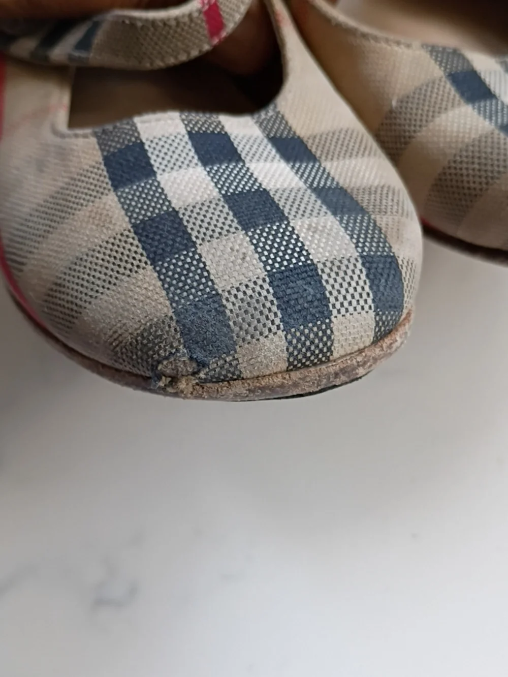 Burberry Kids Beige Plaid Mary Jane Shoes