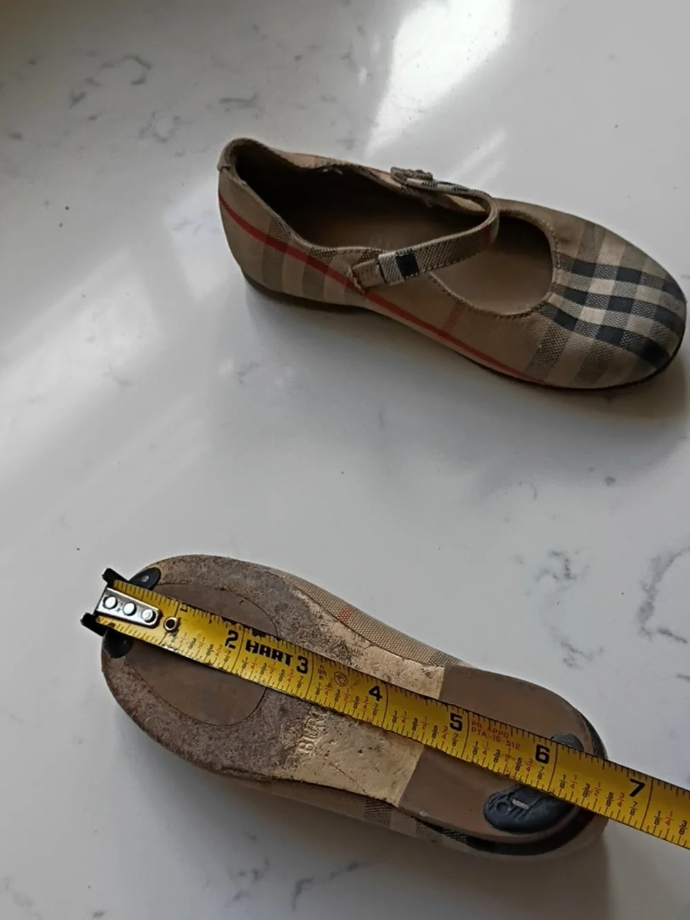 Burberry Kids Beige Plaid Mary Jane Shoes