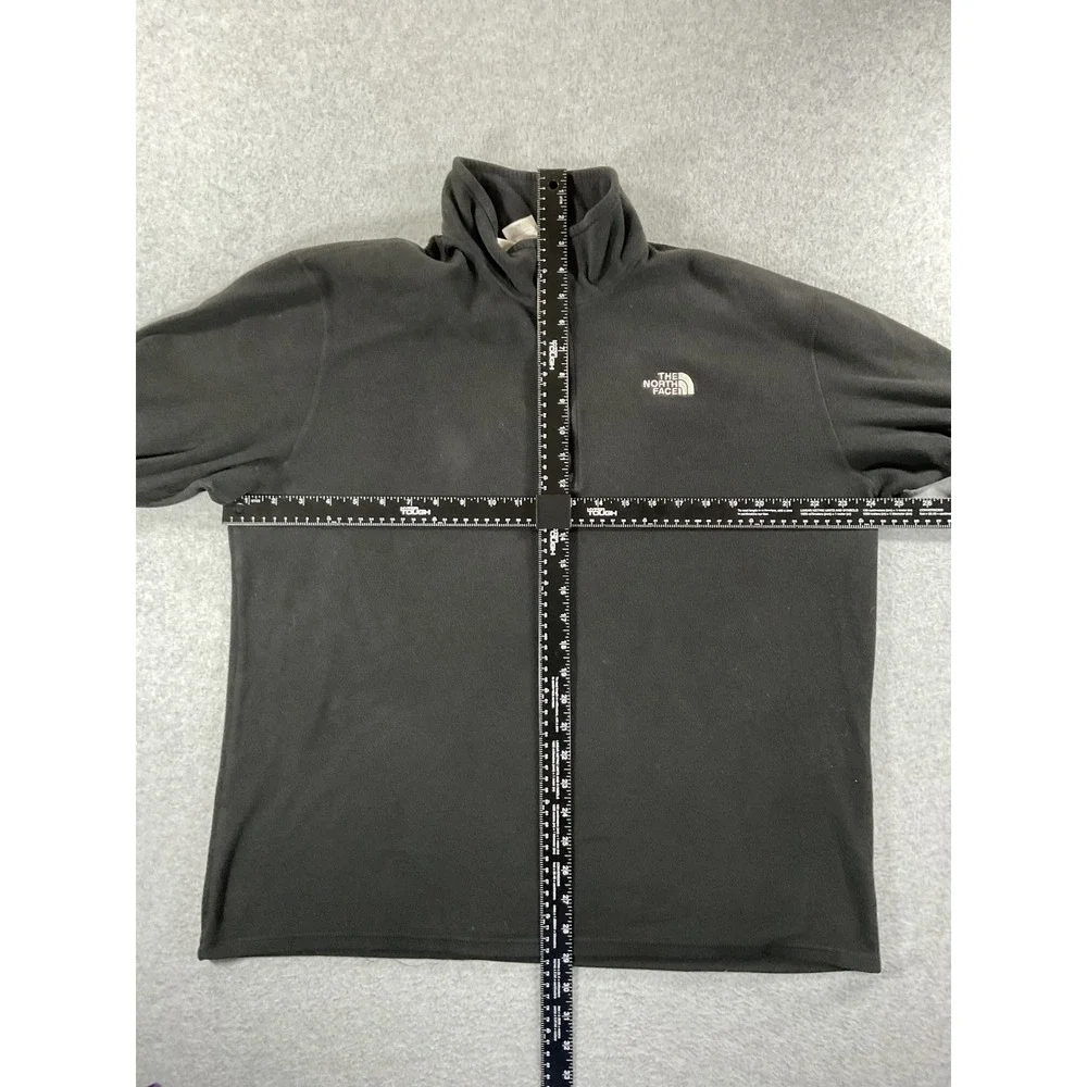 The North Face Mens TKA 100 Fleece Quarter Zip Pullover Black Large 1474