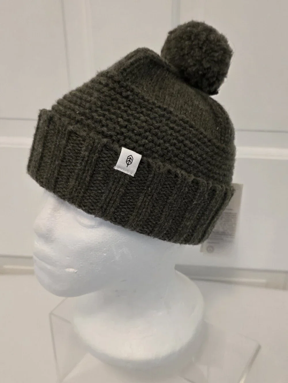 NWT Will + Bear Australian Wool Tasman Moss Green Pom Pom Beanie OS Unisex