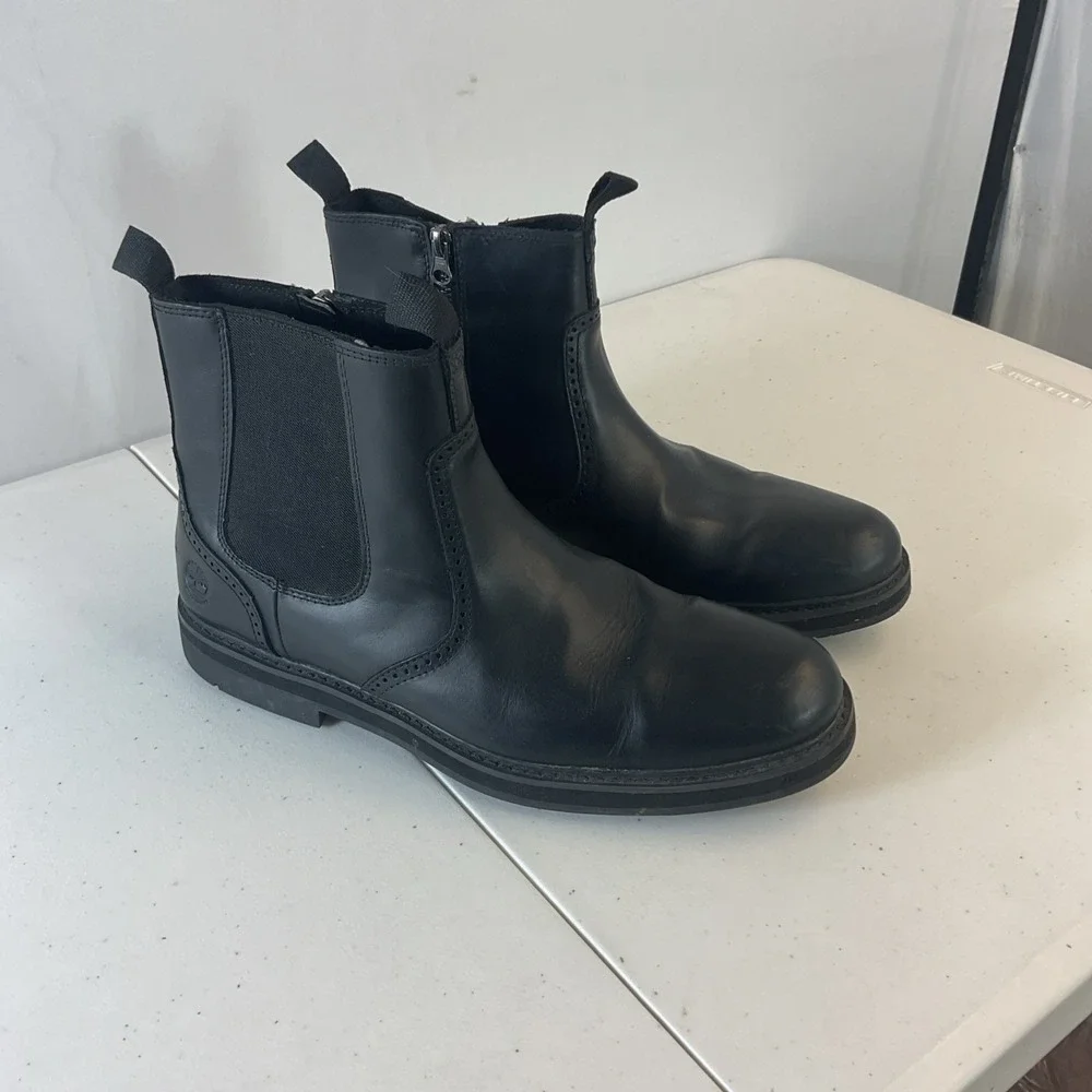 Timberland‎ Squall Canyon WP Chelsea Zip Boots Men's 11.5 Black Leather A297A