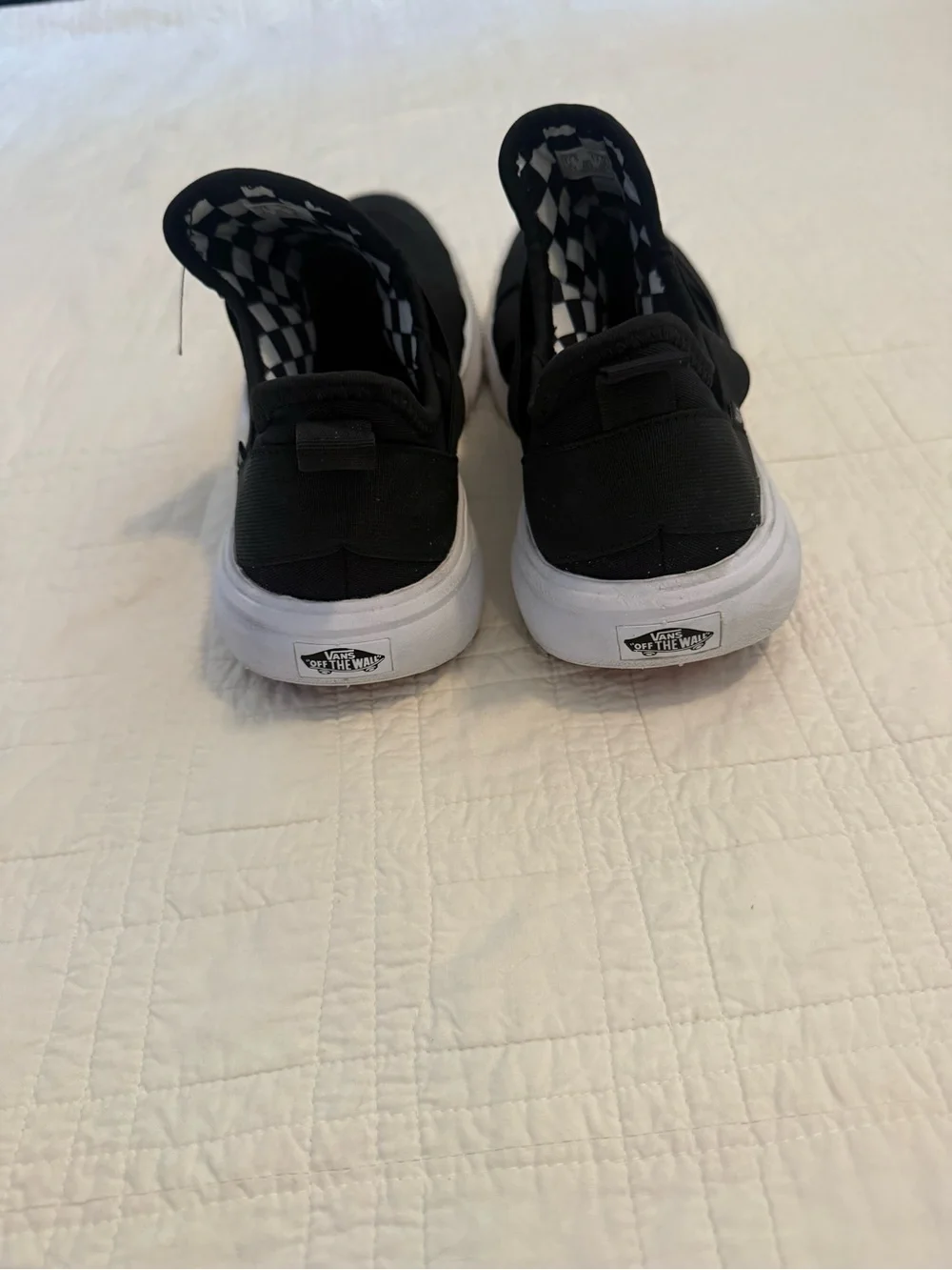 Vans Black and White UltraRange Slip-On Athletic Sneakers