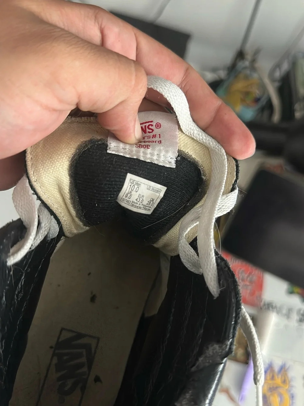 Vans Black and White Sk8-Hi Skate Shoes