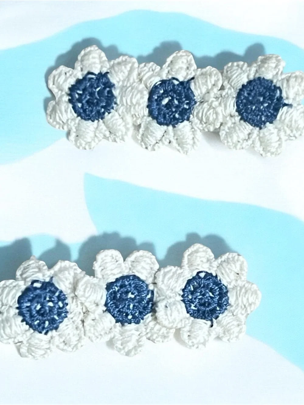 Handmade Crochet Flower Hair Clip for Girls/Toddlers