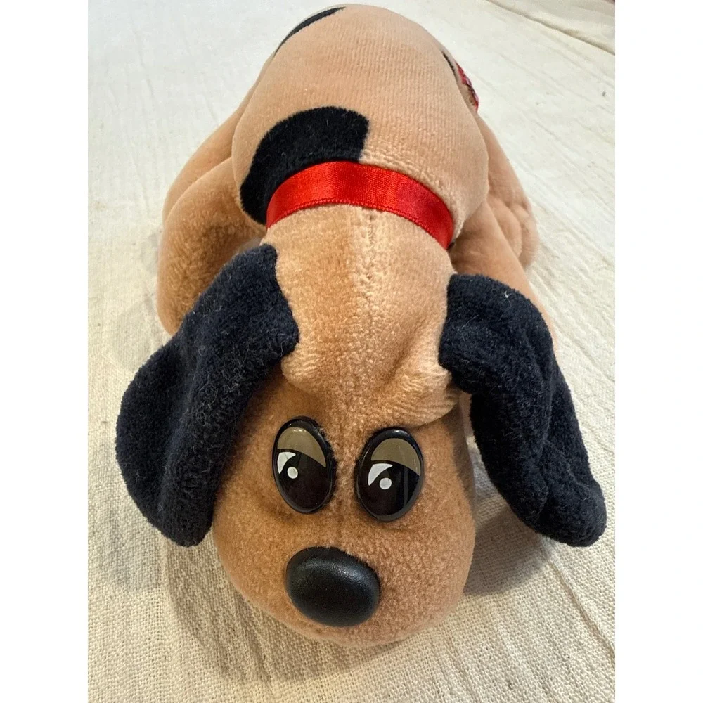 Vintage 1986 Tonka Pound Puppies Tan Black Spotted Dog Plush 8 Inch 9686