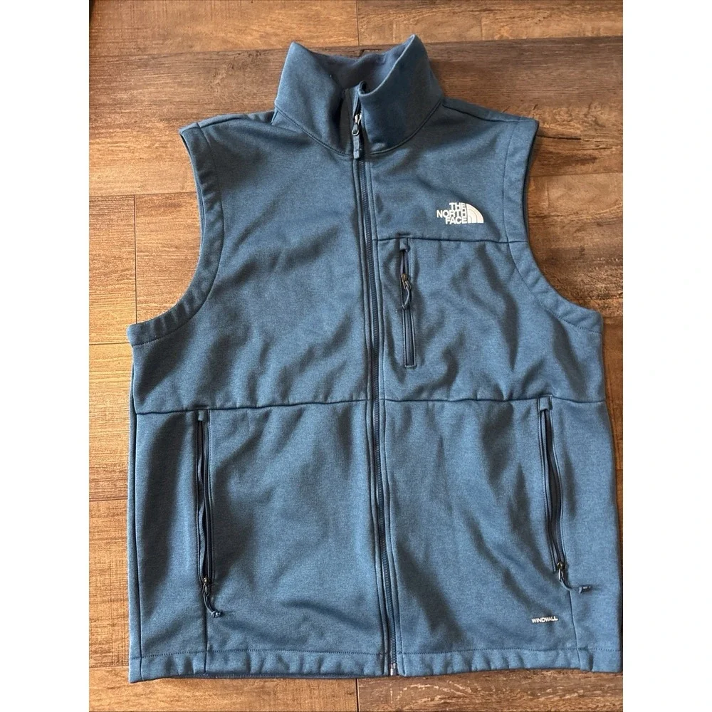 THE NORTH FACE Apex Canyonwall Eco Vest Mens Large Full Zip Pockets Blue