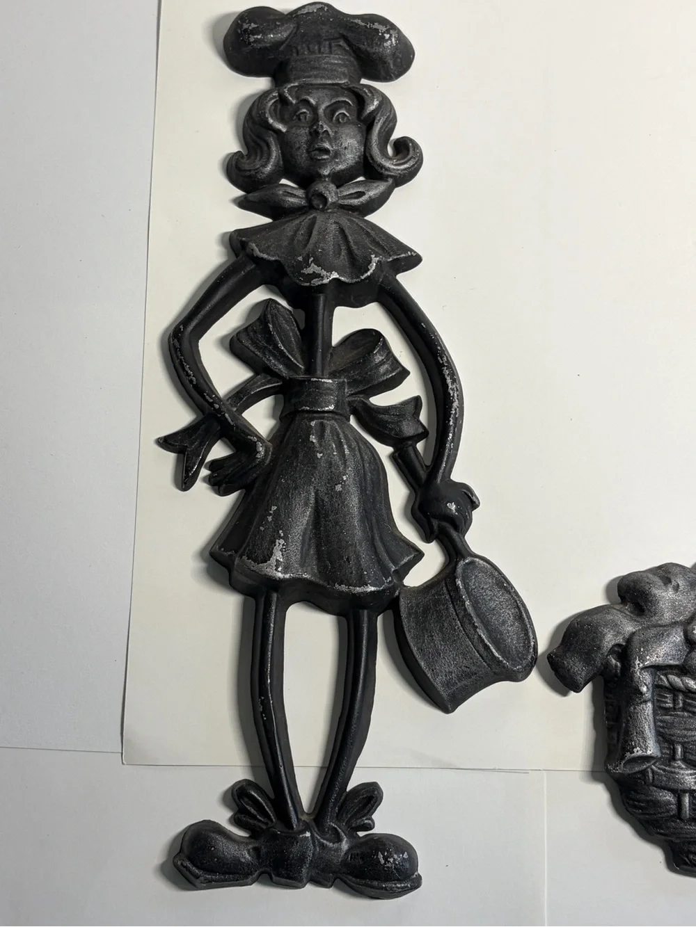 Vintage Sexton 1971 Cast Aluminum Chore Girl Figurine Wall Art Set