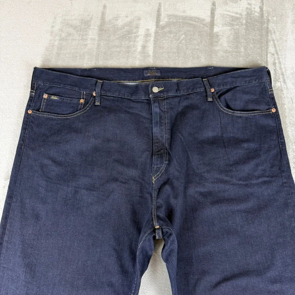 Polo Ralph Lauren Varrick Slim Straight Jeans Mens 48x30 Dark Blue Denim New NWT