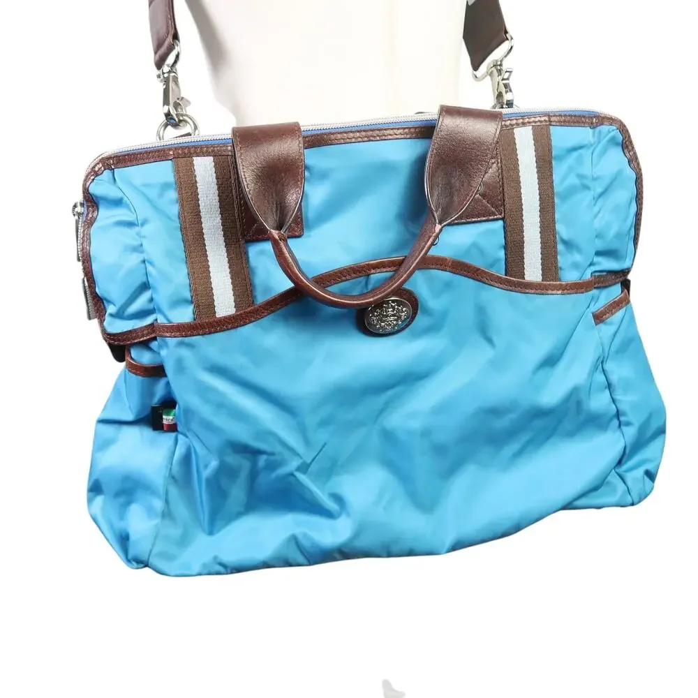 Orobianco blue nylon large tote bag purse