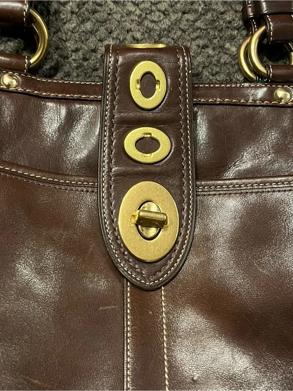 Coach polished brown