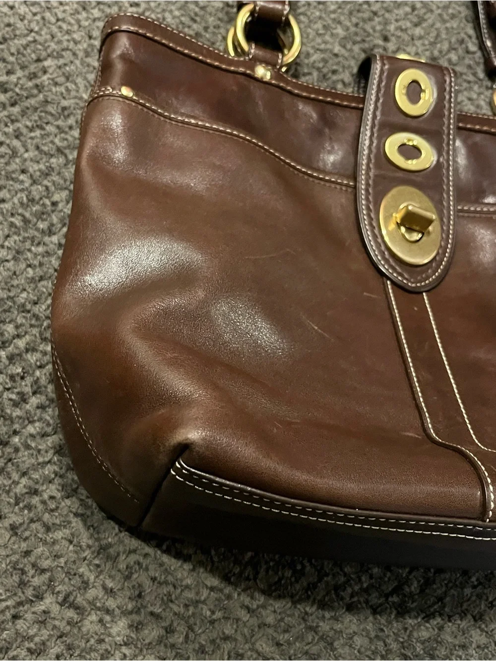 Coach polished brown