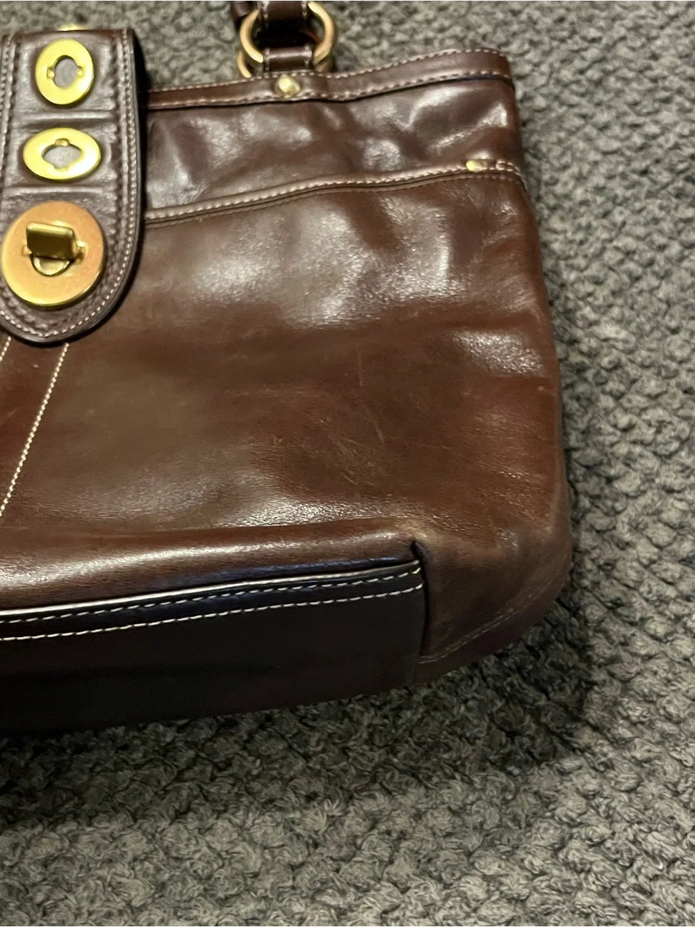 Coach polished brown