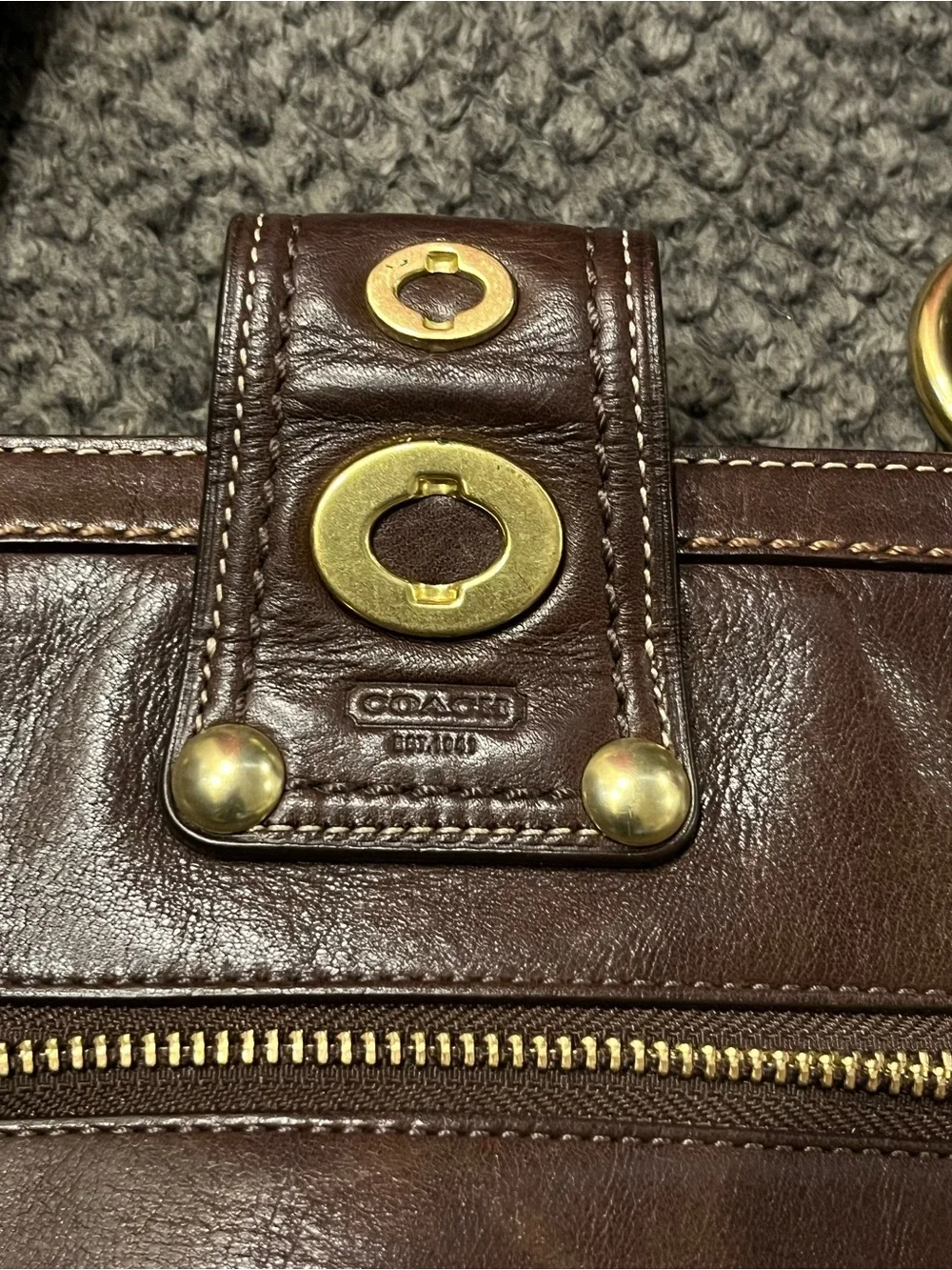 Coach polished brown