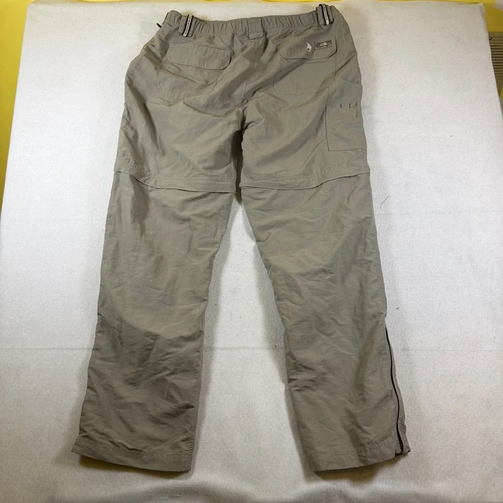 The North Face Mens XL Convertible Cargo Hiking Pants Khaki Nylon Zip Off Leg
