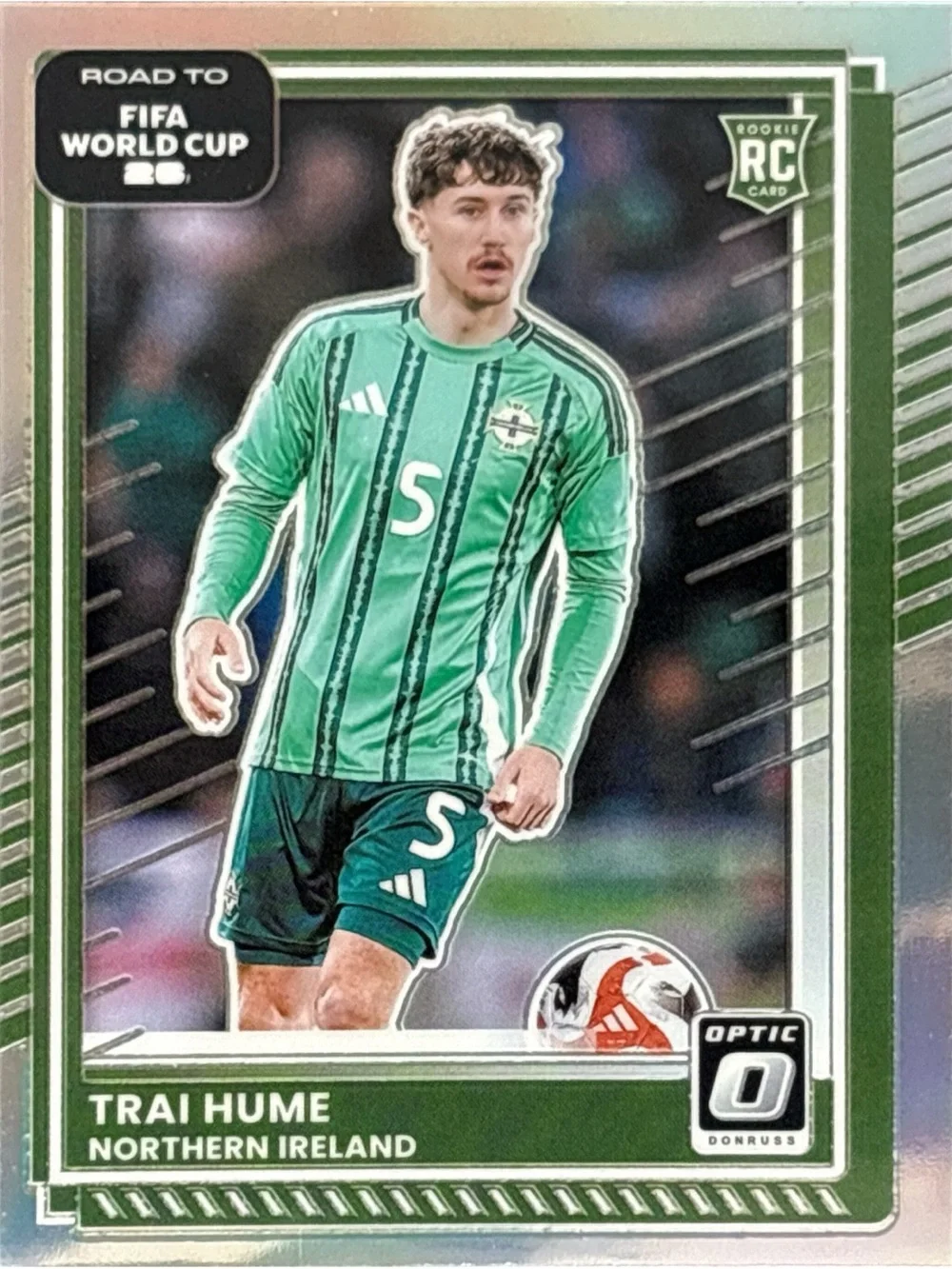 Panini Trai Hume Northern Ireland Green Rookie Soccer Trading Card