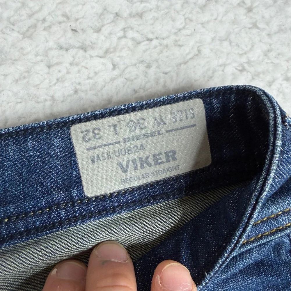 Diesel Viker Regular Straight Leg Jeans Mens 36 (38x29) Blue Wash Denim U0824