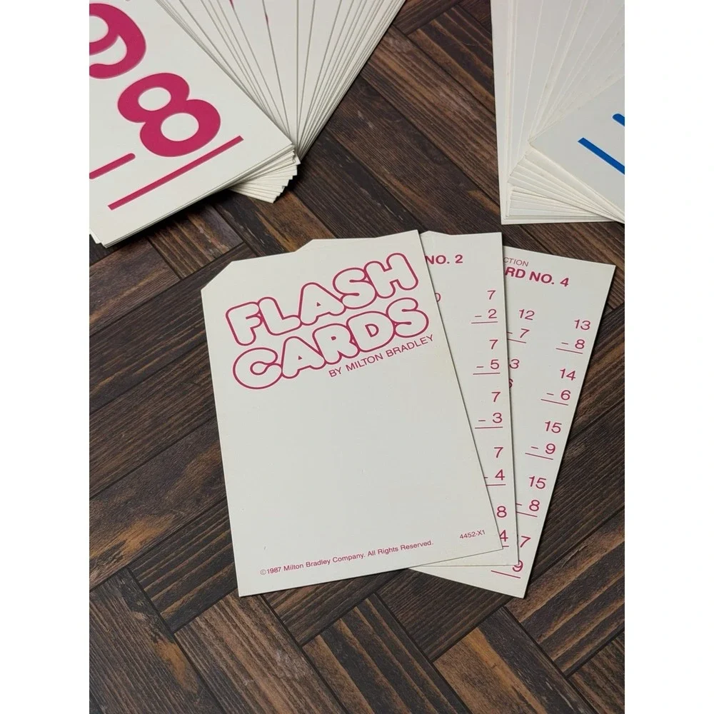 Vintage 1987 Milton Bradley FLASH CARDS SUBTRACTION #4452