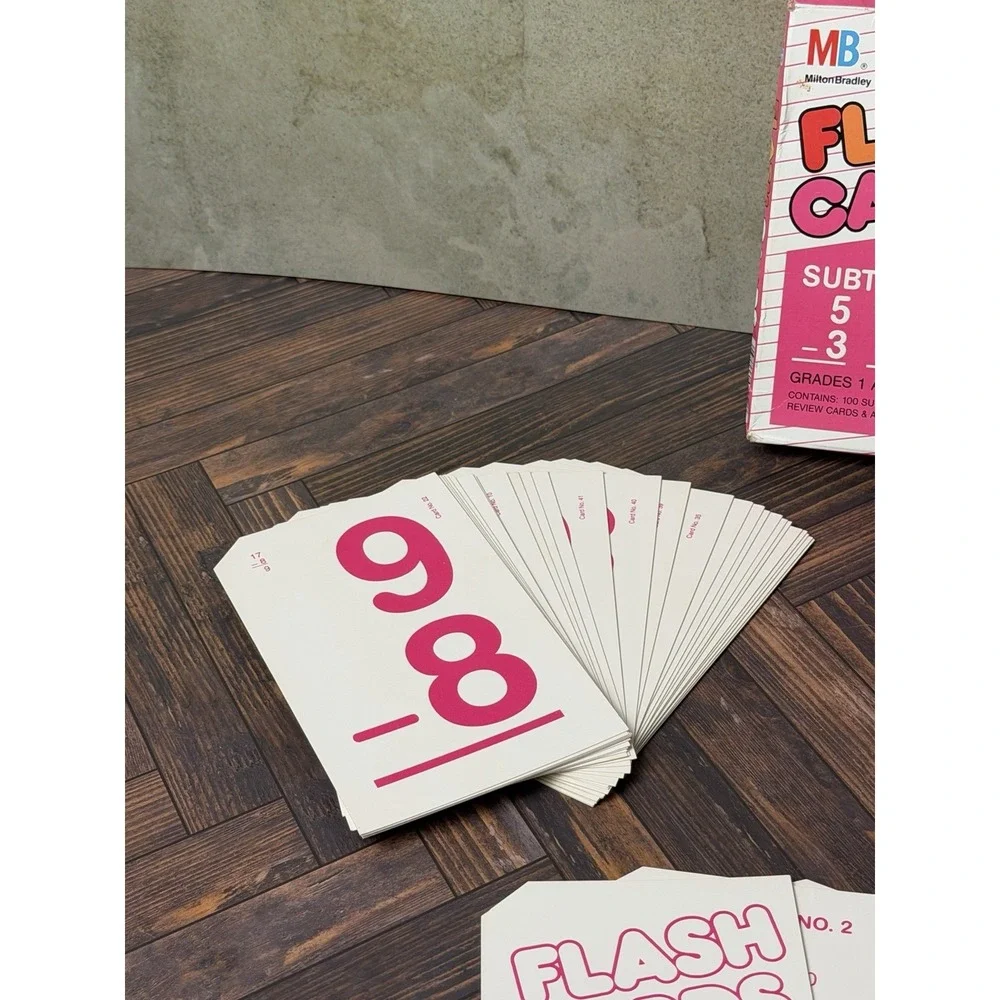 Vintage 1987 Milton Bradley FLASH CARDS SUBTRACTION #4452