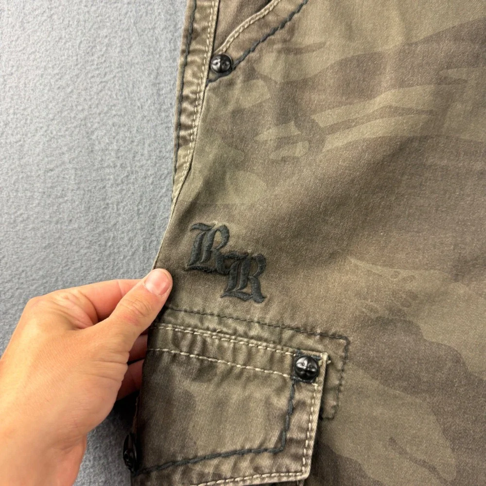 Rock Revival Cargo Shorts Men's 44 (Fits 48) Camo American Flag Streetwear Y2K