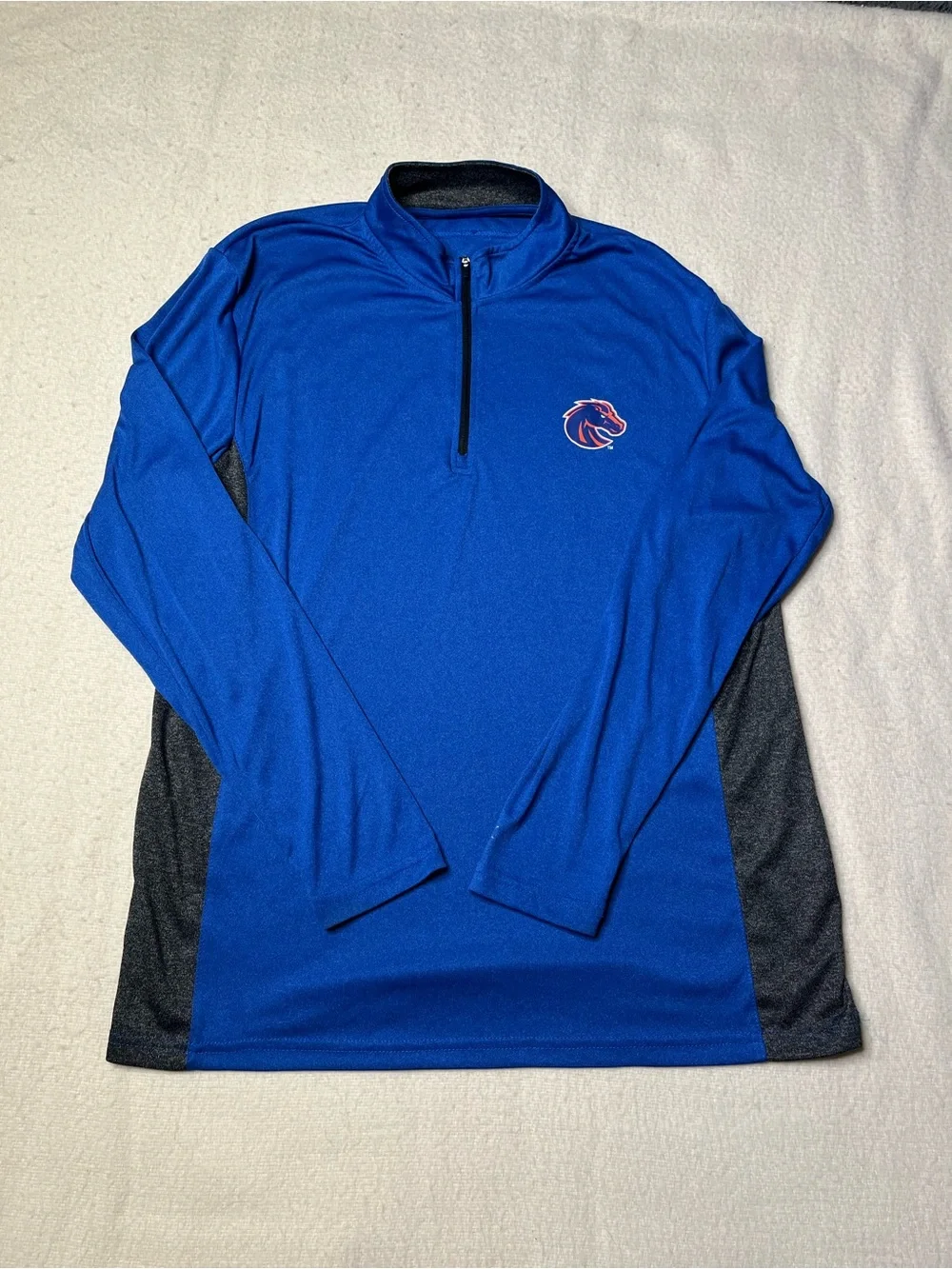 Colosseum NCAA Boise State Broncos 1/4 Zip Pullover Jacket Mens XXL Jersey Vtg