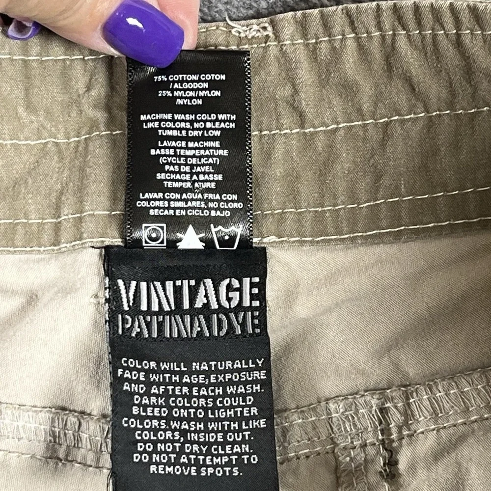 Kuhl Shorts Mens 32 Khaki Vintage Patina Dye Renegade Cargo Distressed See Pics