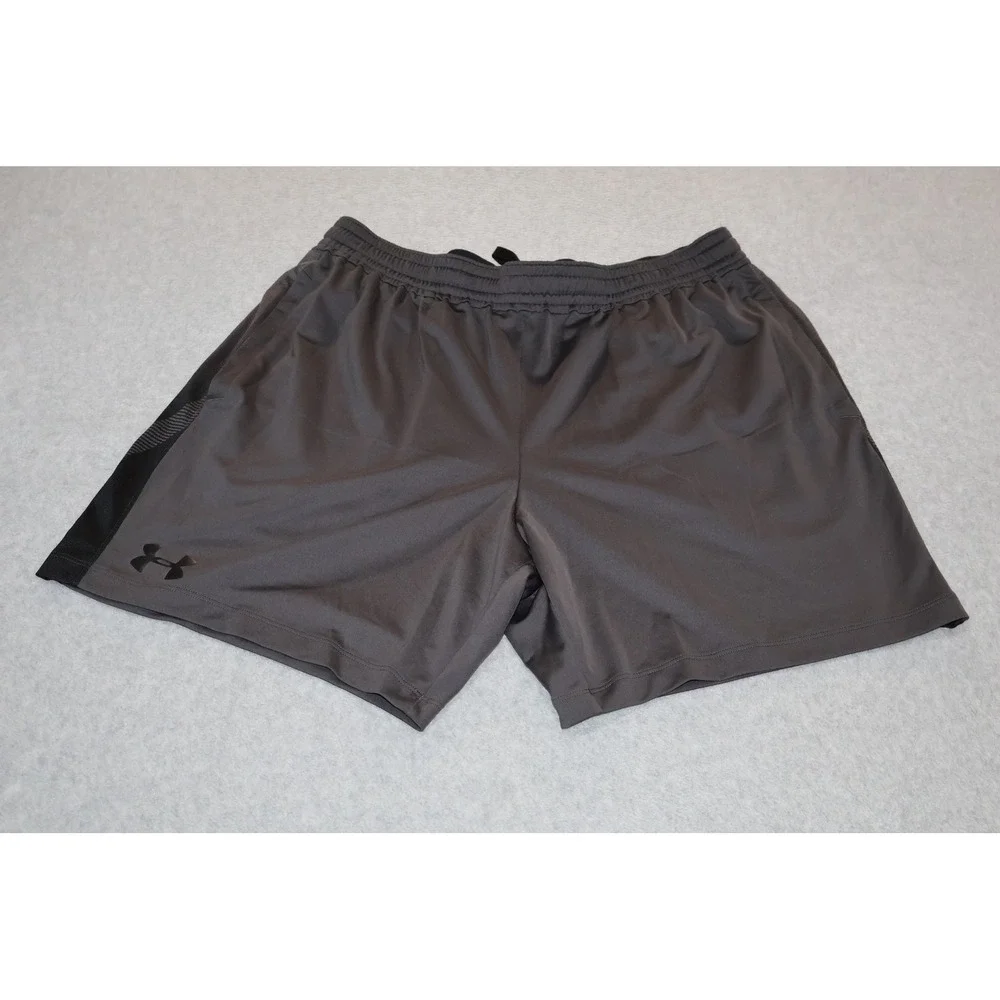 Under Armour Gym Shorts Mens XL Gray HeatGear Fitted Mesh Athletic Workout