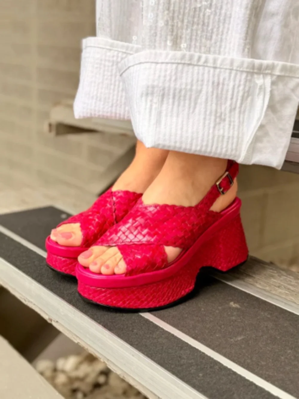 Pons Quintana Woven Platform Lillie 11494.T00 in Lirio Trenzado