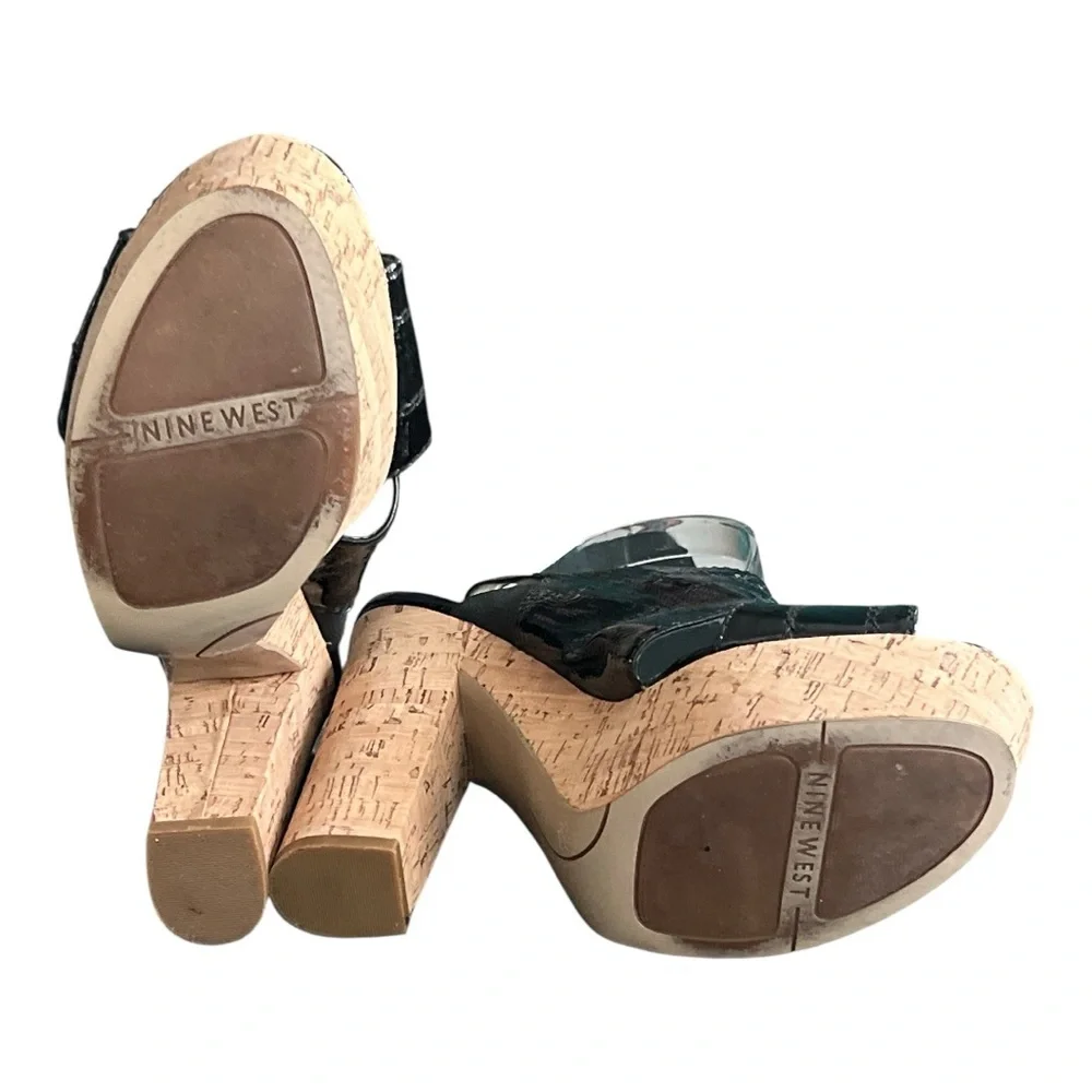 Nine West Black and Tan Platform Heels Size 10 NWOT