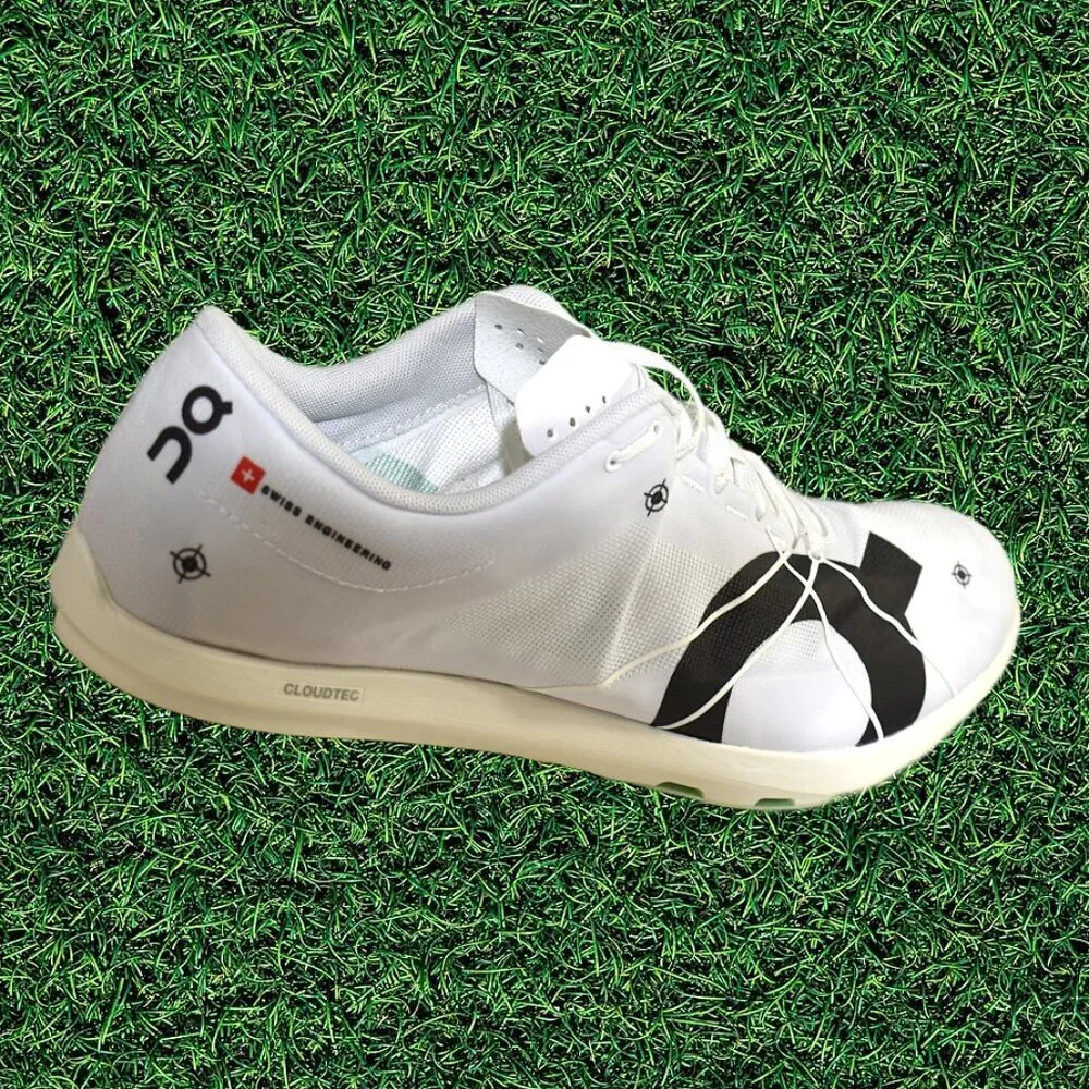 On Running Cloudspike White Track Racing Shoes Metal Spikes Swiss Engineering