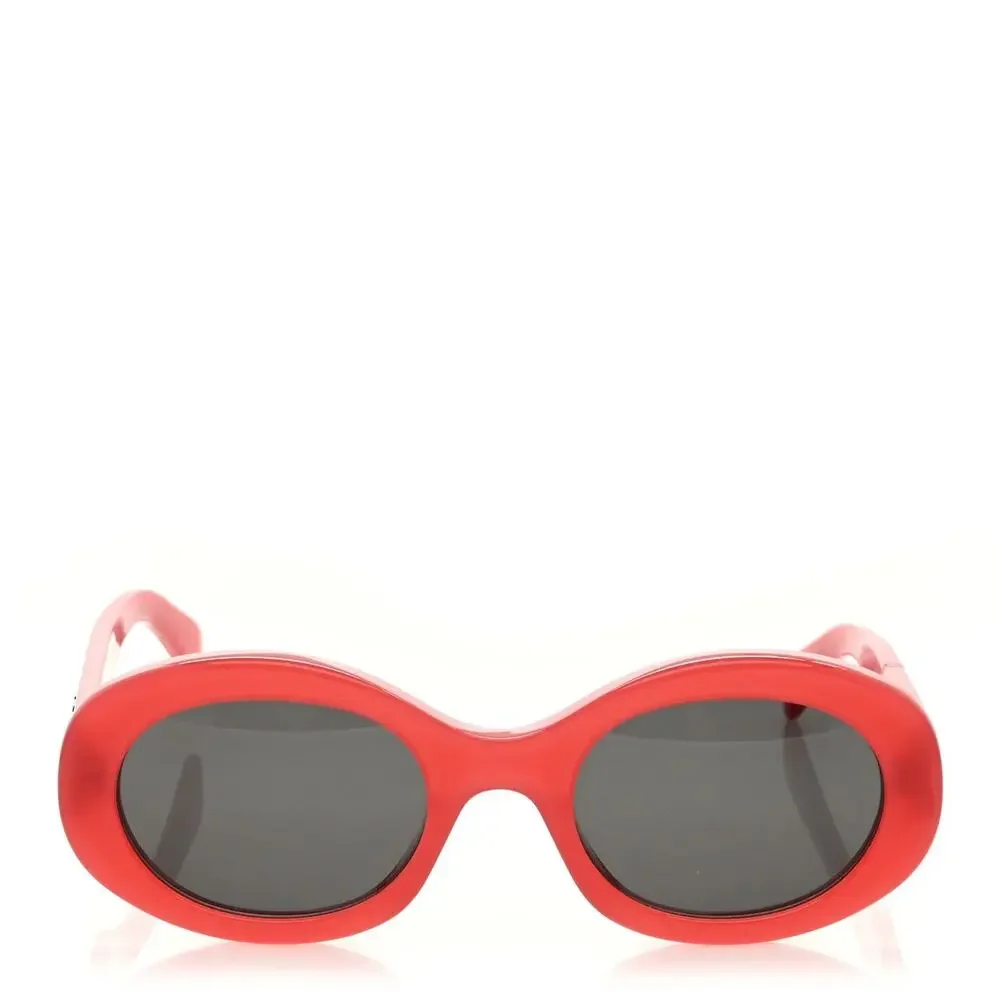 CELINE Triomphe 01 Pink Oval Sunglasses CL40194U Logo Acetate Authentic