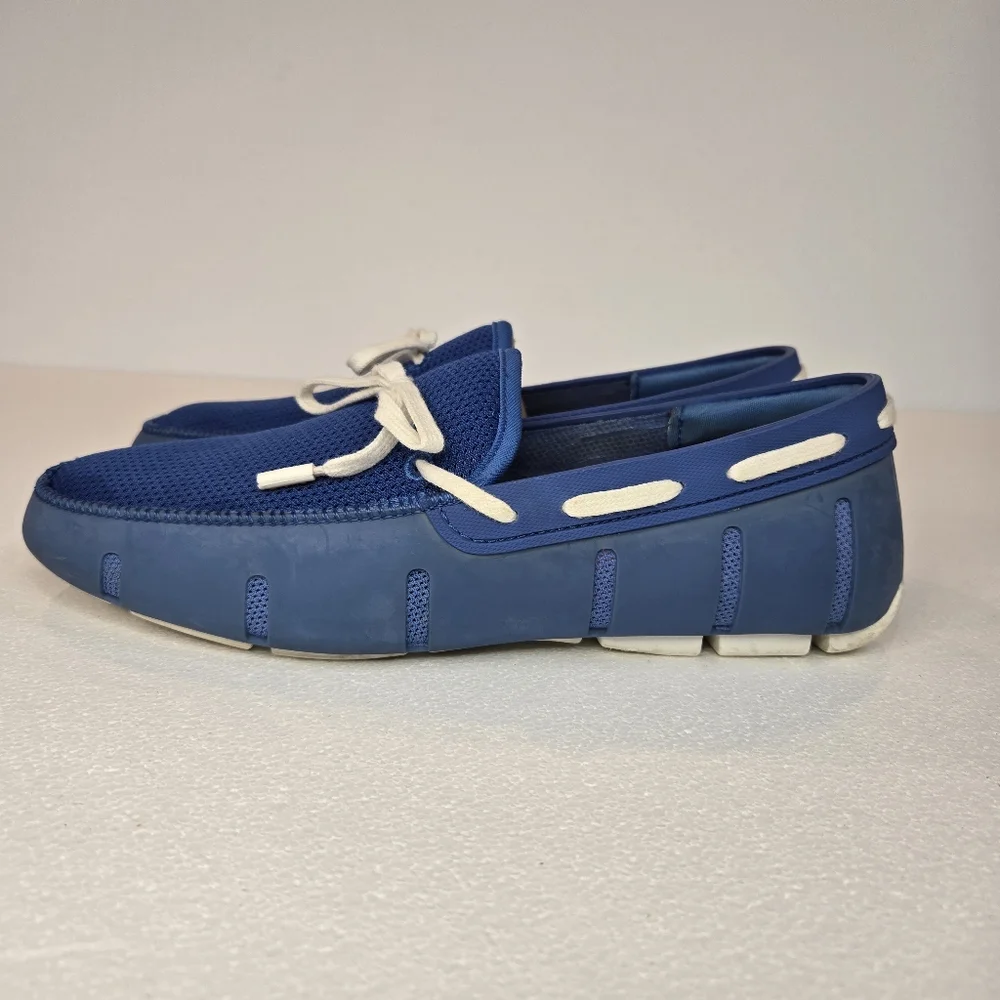 Swims Braided Lace Loafer‎ Men's Size 7 Blue Boat Shoes Water Shoes Slip-On