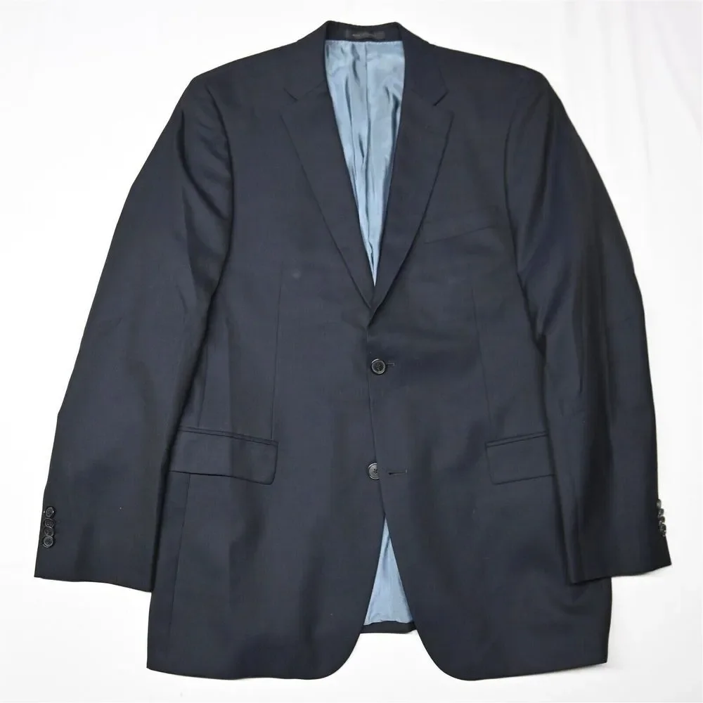 Hugo Boss 44L Navy Hopsack Pasolini US Guabello Wool Sport Coat Jacket‎ Suit