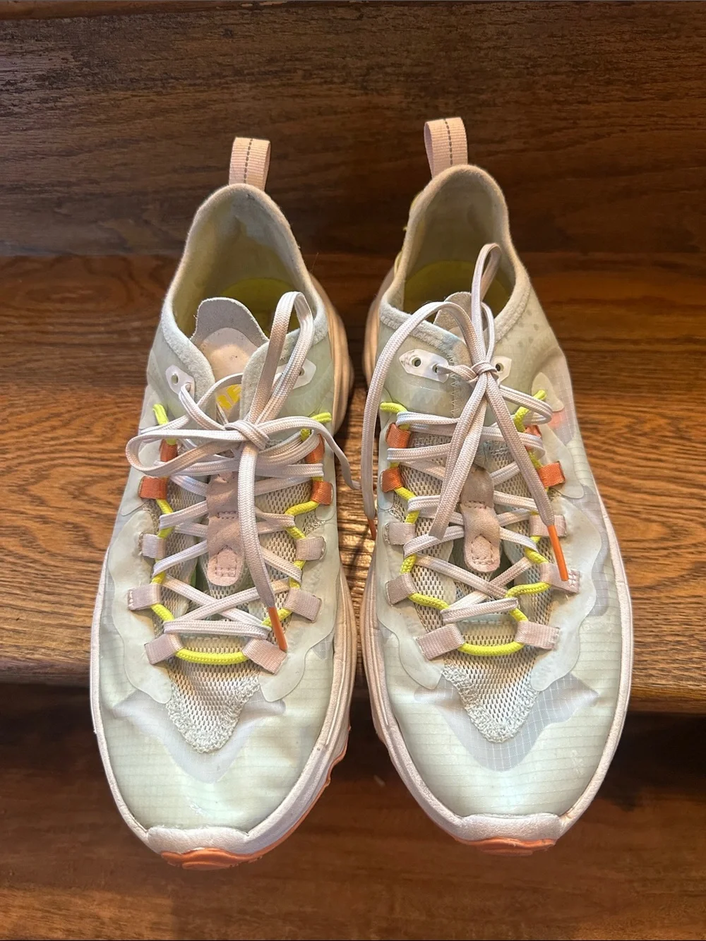 Sorel Women's Pale green/White Athletic Sneakers with Orange & Yellow Accents