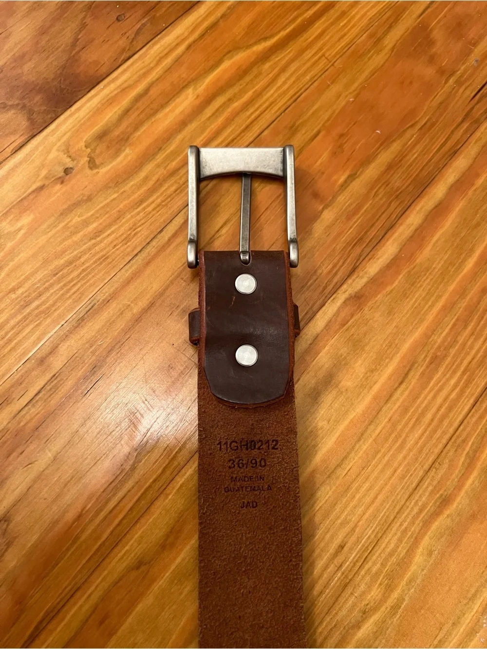 Men’s Generic Brown Genuine Leather Belt With Silver Buckle Size 36