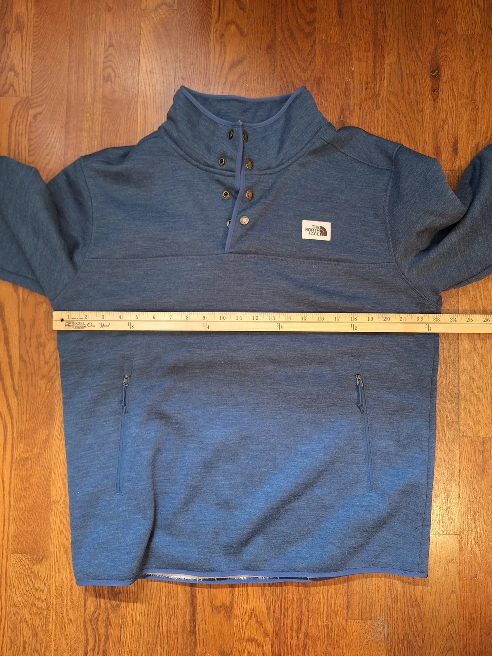The North Face Men’s Slate Blue Sherpa Patrol 1/4- Snap Pullover Size L
