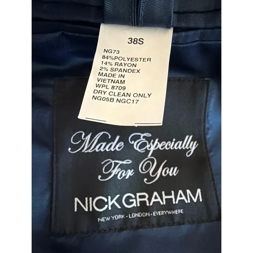 Nick Graham glen plaid black & white blazer 38S