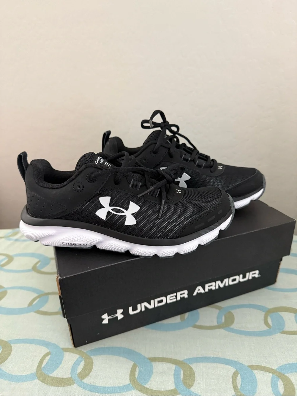 Under Armour Women’s Black and White Athletic Sneakers