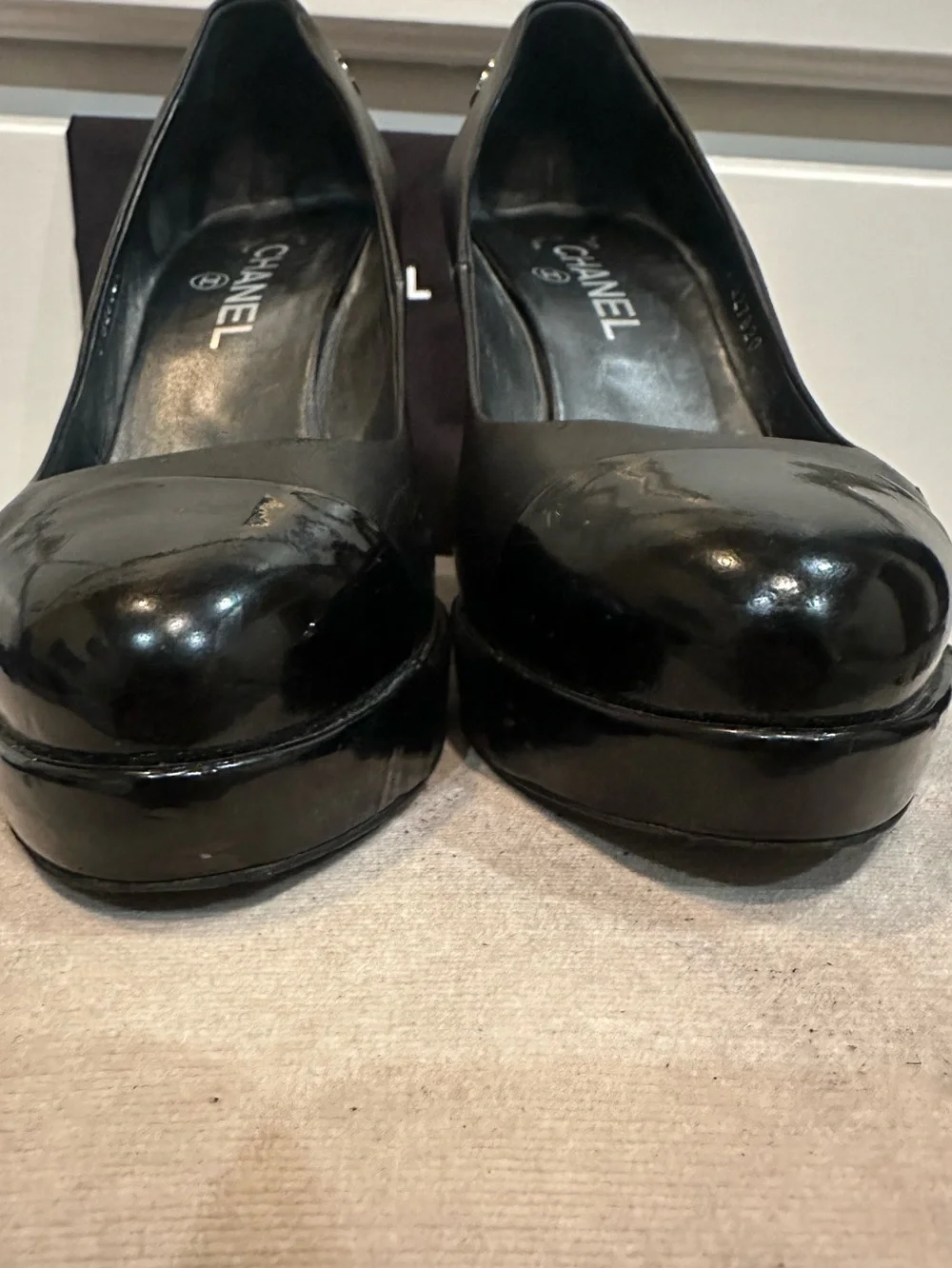 CHANEL black patent