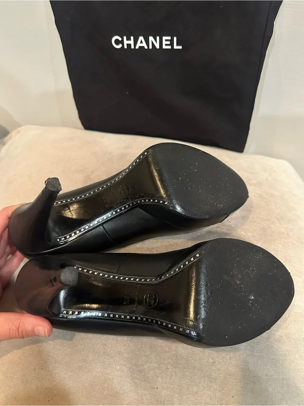CHANEL black patent