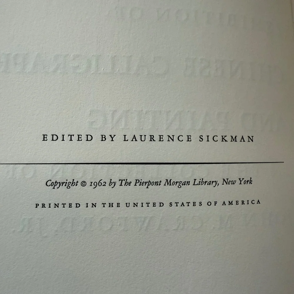 Chinese Calligraphy & Painting Crawford Collection 1962 Laurence Sickman PB Art