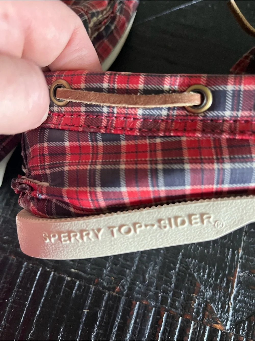 Band of Outsiders for Sperry Top-Slider Red Plaid Boat Shoes Men’s Size 8.5